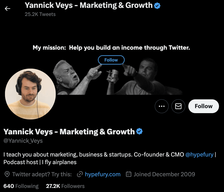 Yannick twitter bio
