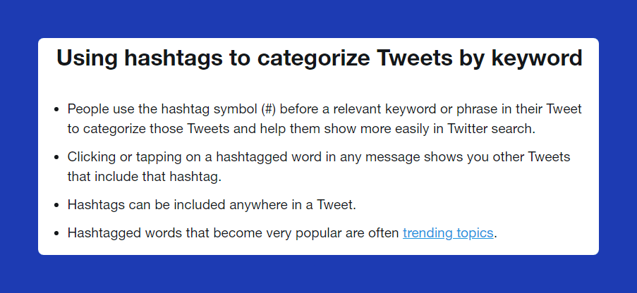 categorize hashtags
