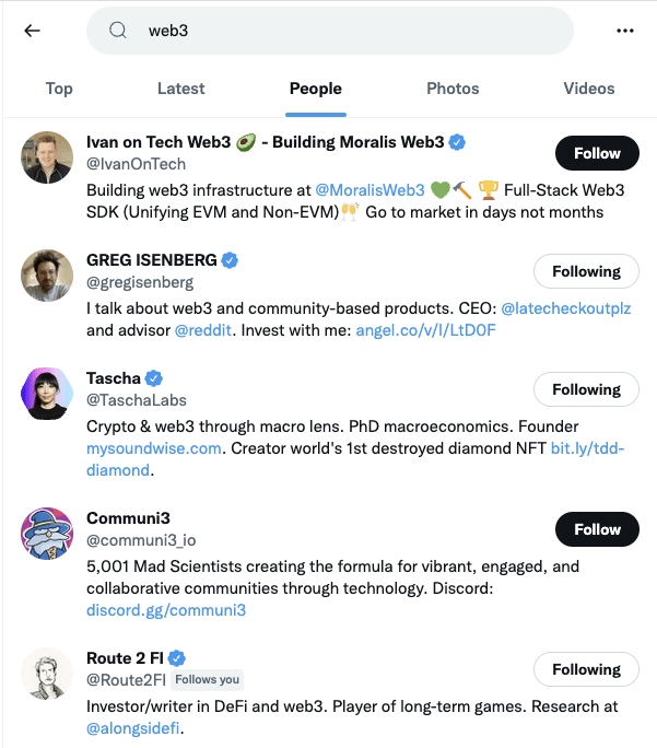 web3 on Twitter