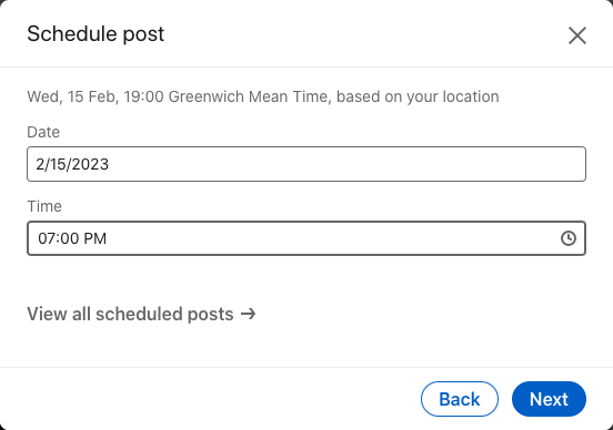 linkedin schedule post