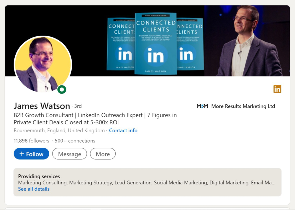 James Watson LinkedIn profile