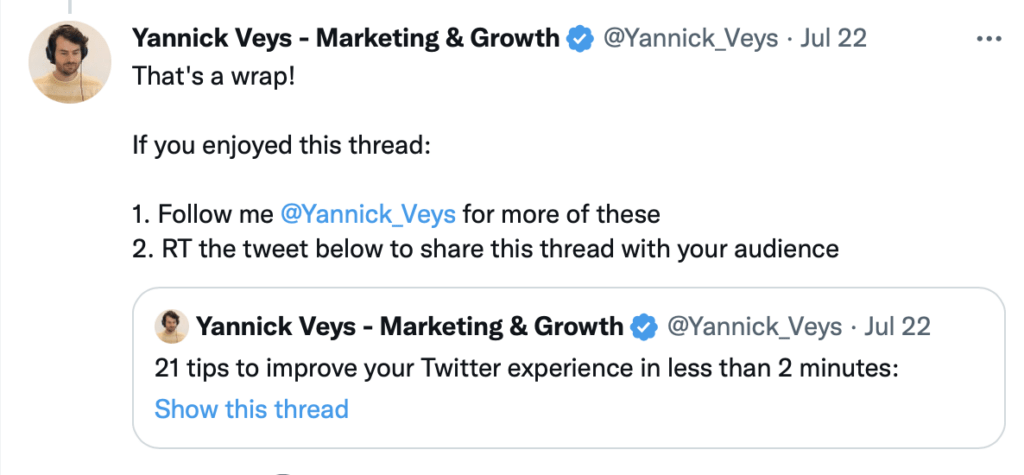 Yannick hype fury tweet thread CTA