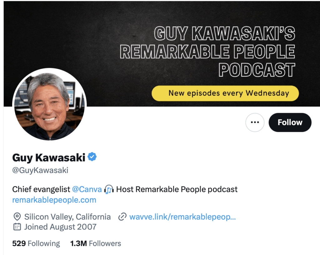 Guy Kawasaki twitter bio