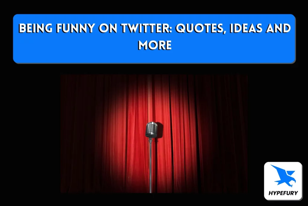 Being funny Twitter cover, standup microphone in front of curtains