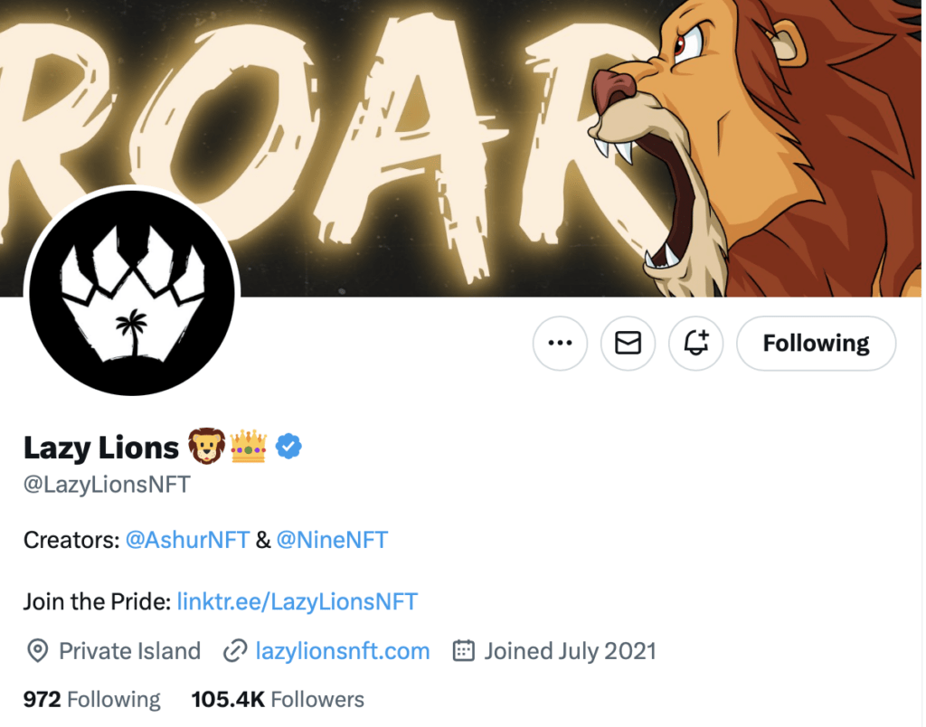lazy lions twitter