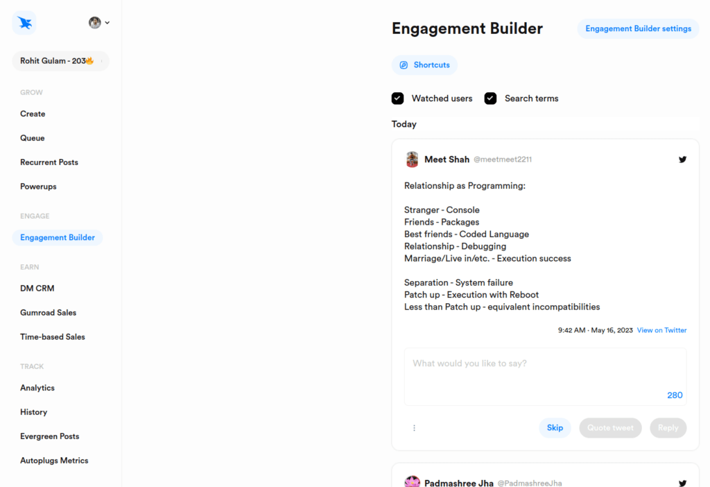 Hypefury Engagement Builder