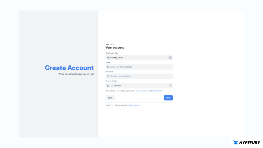 Create an account