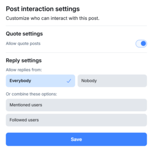 post interaction settings