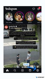 Instagram home profile 