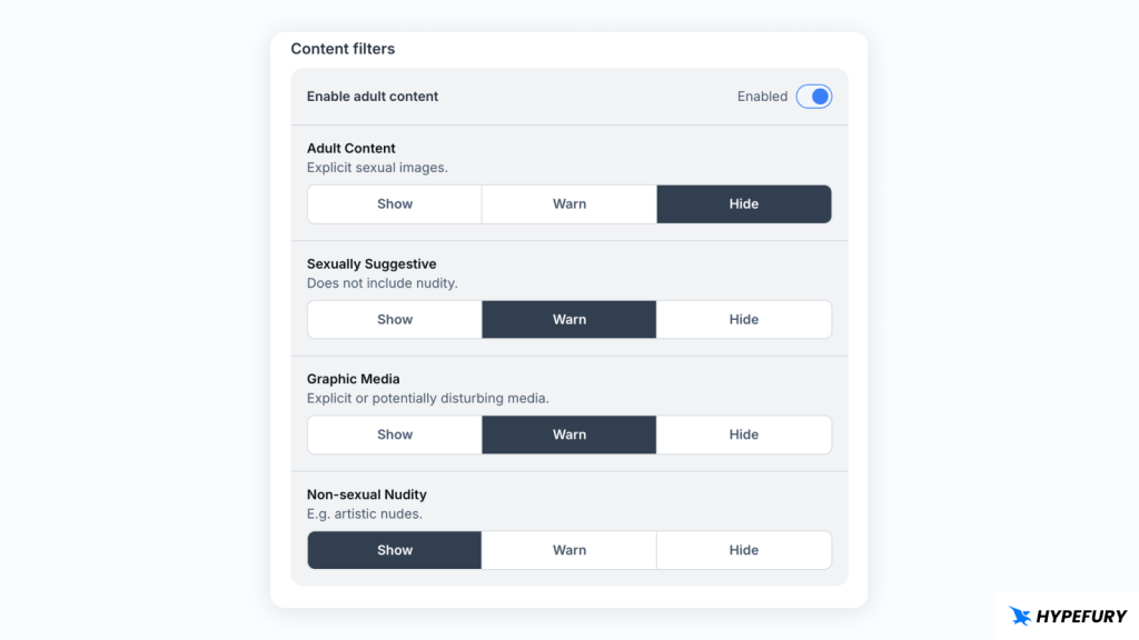 Bluesky Adult Content Filters