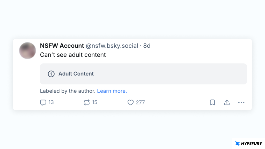 Bluesky adult content post label