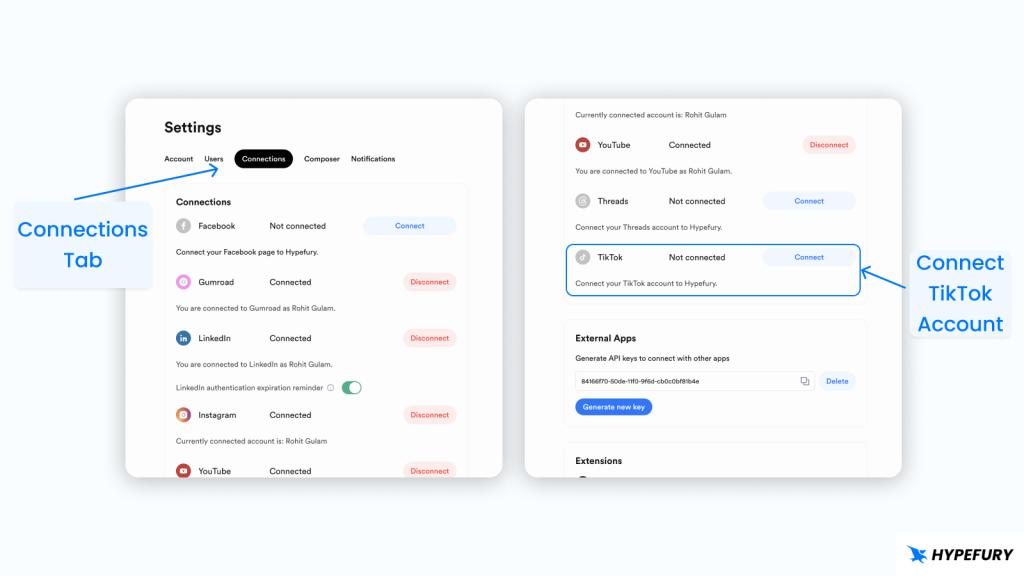 How To Schedule TikTok Posts for Free 7 Connect TikTok account