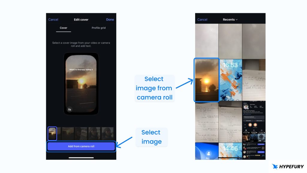 How to Add and Change Your Instagram Reels Thumbnail/Cover Image in 2025 6 Select Instagram reel cover image from gallery