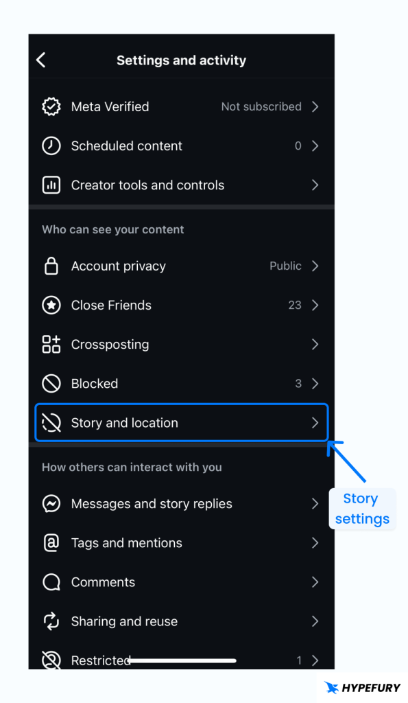 Story and Location Settings
