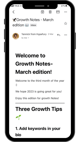 growth notes signup